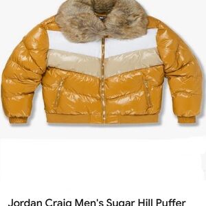 Legacy Men's Puffer Jacket - Tan and Cream